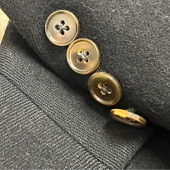 ASCOT SHOP THE BROKER 100% CASHMERE black 2 button blazer classic 44 Long - Picture 6 of 8